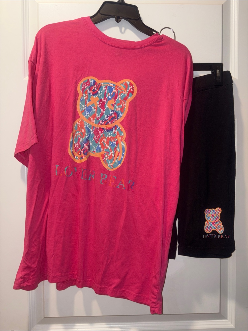 Women’s Set - Pink Tee with Black Shorts